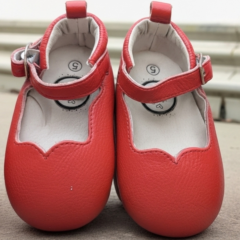 love Bug Red Leather Kids Shoes